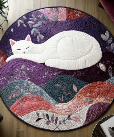 Snowy Paws Quilted Round Mat