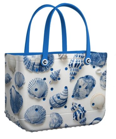 Bucket Tote Bag, Limited Edition Bogg Bag, Beach Bag Blue Tide Shell