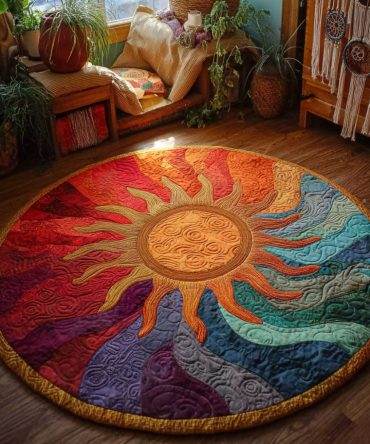 Solar Flare Quilted Round Mat