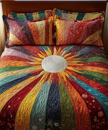 Solar Symphony 3-Piece Quilted Bedding Set