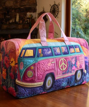 Soul Rider Quilted Duffle Bag — Vintage Biker Weekender Travel Bag, Quilted Carry-On for Gym & Overnight