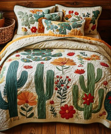 Southwest Bloom 3-Piece Quilted Bedding Set