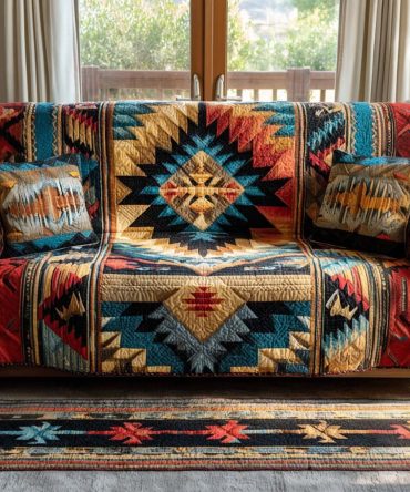 Southwestern Starburst Quilted Sofa Cover