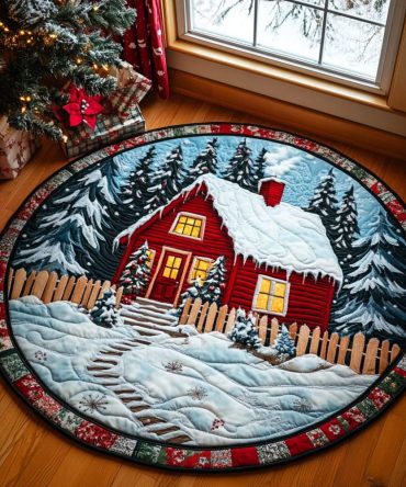Sparkling Holiday Quilted Round Mat