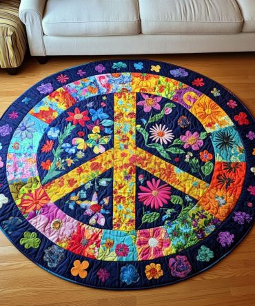 Spectrum Swirl Quilted Round Mat