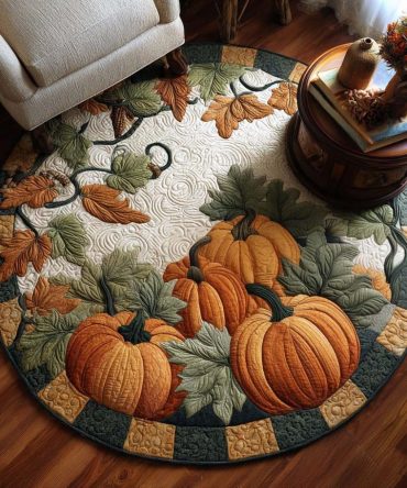 Spiced Lantern Quilted Round Mat