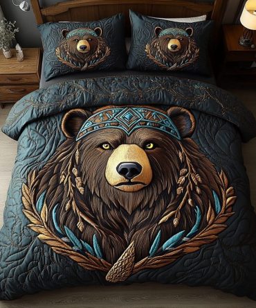 Spirit Bear 3-Piece Quilted Bedding Set