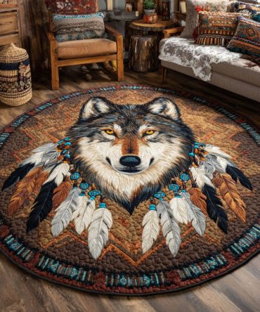 Spirit Howl Quilted Round Mat
