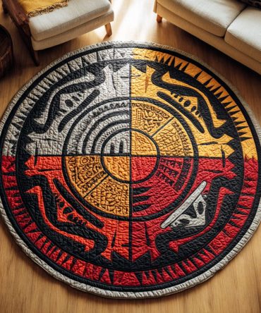 Spirit Motif Quilted Round Mat