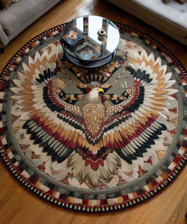 Spirit Of The Eagle Quilted Round Mat