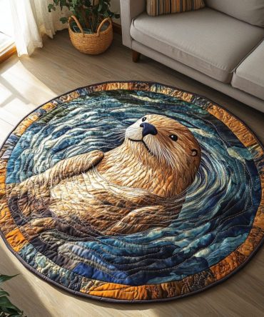 Splash Otter Quilted Round Mat