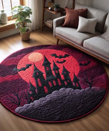 Spooky Glow Quilted Round Mat