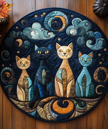 Spooky Twins Quilted Round Mat