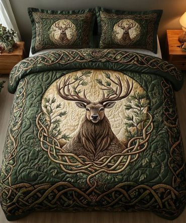 Stag Serenity 3-Piece Quilted Bedding Set