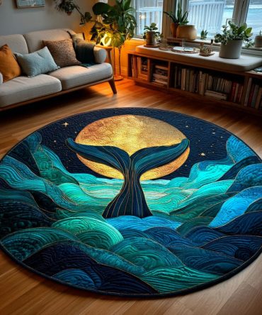 Starlit Waves Quilted Round Mat
