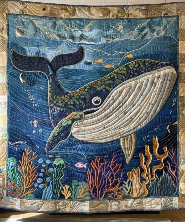 Starry Whale Quilted Blanket