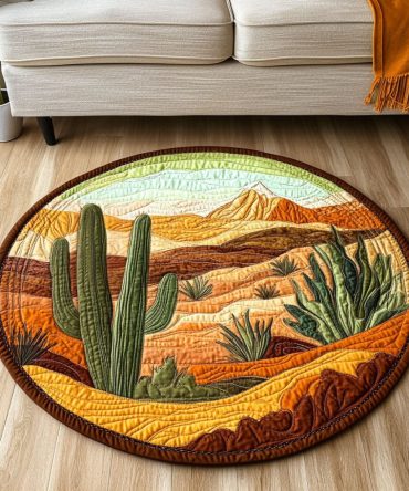 Starry Desert Path Quilted Round Mat
