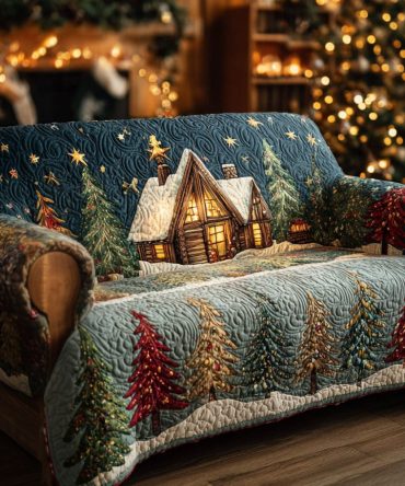 Starry Night Cabin Quilted Sofa Cover