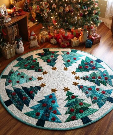 Starry Pines Quilted Round Mat