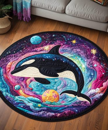 Stellar Orca Quilted Round Mat