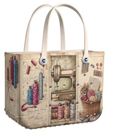 Bucket Tote Bag, Limited Edition Bogg Bag, Beach Bag Stitched Memories