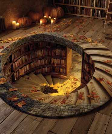 Stone Fall Quilted Round Mat