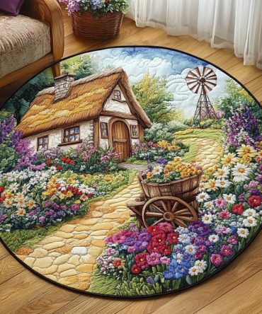 Stone Trail Cottage Quilted Round Mat