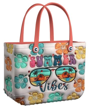 Vibrant Summer Vibes Tote Bag - Colorful Floral Beach Style, Perfect For Sunny Days