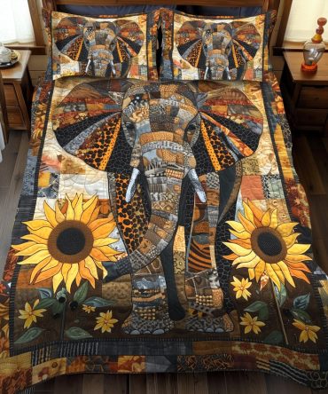 Sunflower Safari 3-Piece Quilted Bedding Set