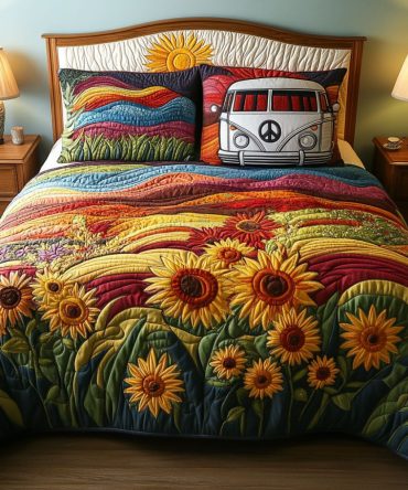 Sunflower Dream 3-Piece Quilted Bedding Set