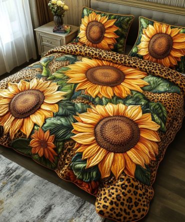 Sunflower Dreams 3-Piece Quilted Bedding Set