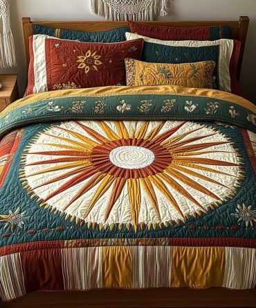 Sunflower Dreams 3-Piece Quilted Bedding Set