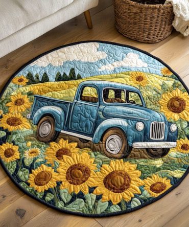 Sunflower Drive Quilted Round Mat