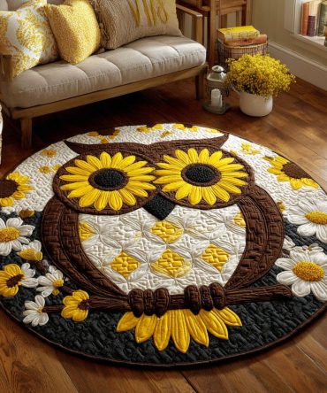 Sunflower Gaze Quilted Round Mat