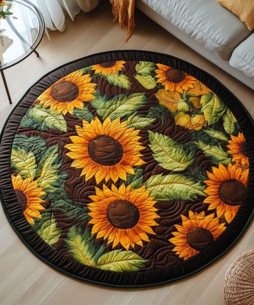 Sunflower Symphony Quilted Round Mat