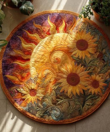 Sunflower Valley Quilted Round Mat