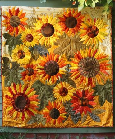Sunflowers Garden Quilted Blanket