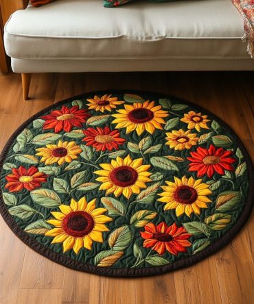 Sunlit Petals Quilted Round Mat
