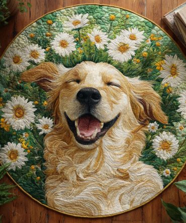 Sunny Daisy Quilted Round Mat