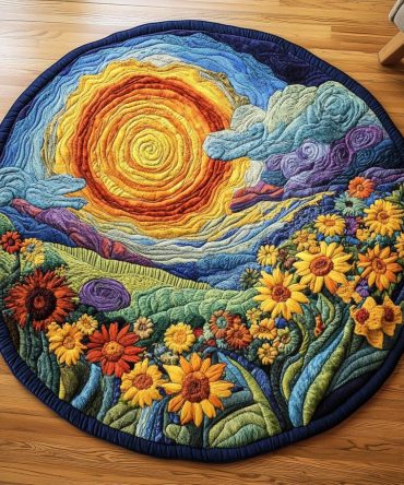 Sunny Petals Quilted Round Mat