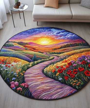 Sunrise Symphony Quilted Round Mat