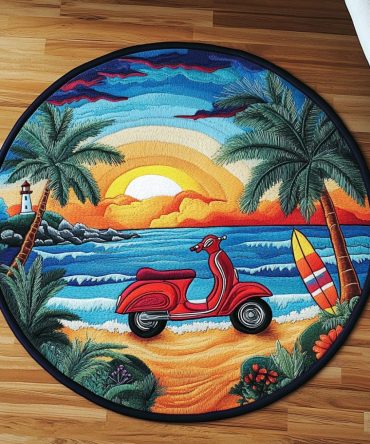 Sunset Escape Quilted Round Mat