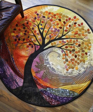 Sunset Grove Quilted Round Mat