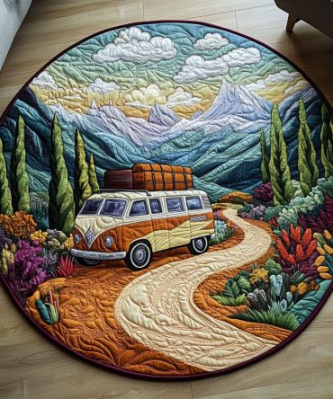 Sunset Journey Quilted Round Mat