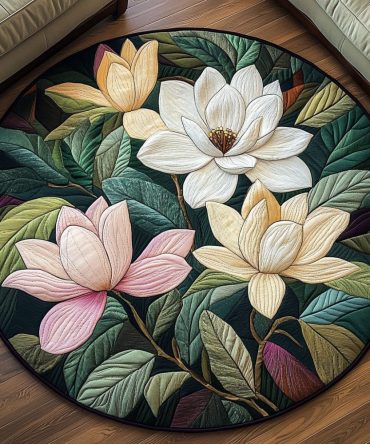 Sunset Petals Quilted Round Mat