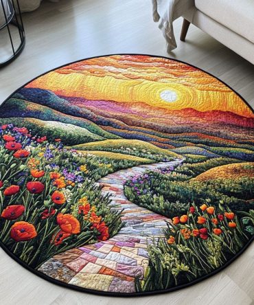 Sunset Serenade Quilted Round Mat