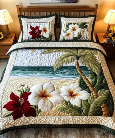 Sunset Serenity 3-Piece Quilted Bedding Set