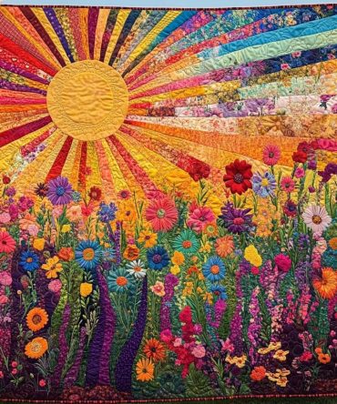 Sunset Serenity Quilted Blanket