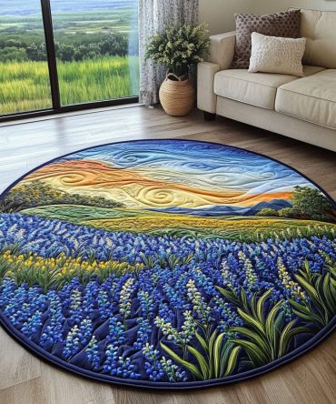 Sunset Serenity Quilted Round Mat