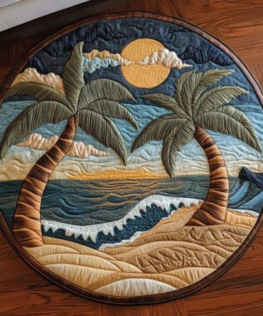 Sunset Shoreline Quilted Round Mat
